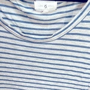 Lou & Grey Loft long sleeve striped hi- low tee. Super soft